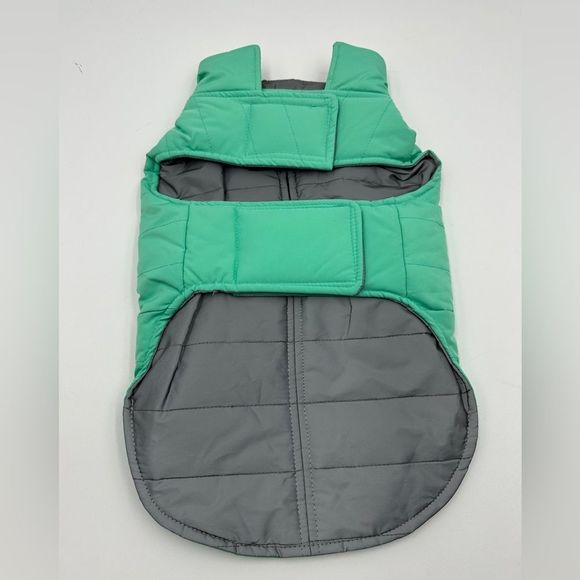 NWT!! Furhaven Reversible Reflective Puffer Jacket, Washable, Mint, Small - Picture 9 of 12